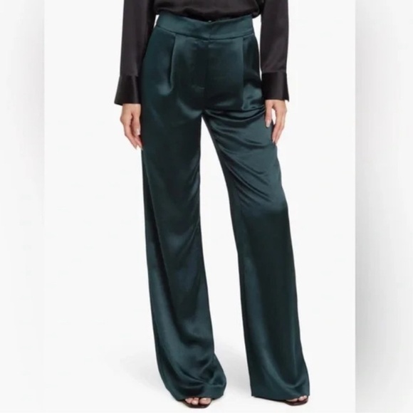 Veronica Beard | NWT | Satin Pants | Green | 10 - Picture 1 of 9